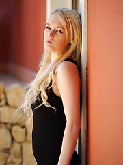 Nice skinny blonde touching her clit