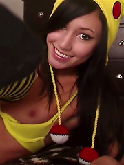 Naughty nerd Catie Minx poking her little mon in the boat